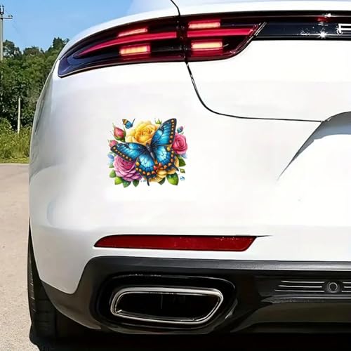 Calcomanías para coche de mariposas azules pack de 2 pegatinas impermeables de 6 pulgadas HYD-01 3