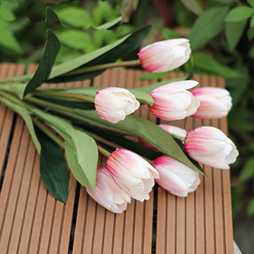 1 bouquet de 9 têtes magnifique Faux de mariage en fleurs artificielles en soie tulipes Home Office Decor