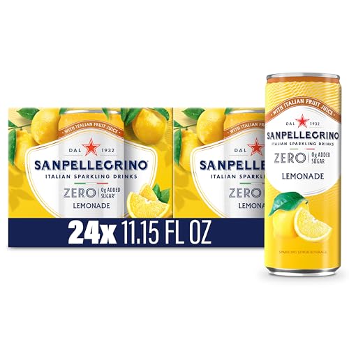 20% coupon - Sanpellegrino Zero Grams Added Sugar Lemonade Italian Sparkling Drink, 11.15oz, 24 cans