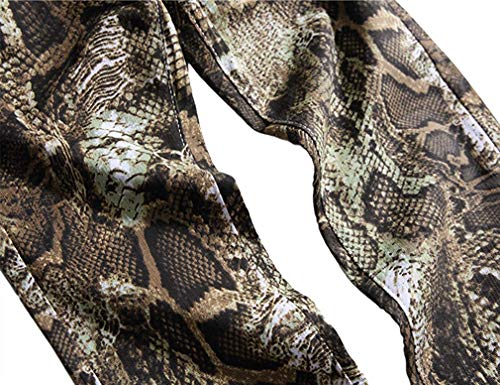 Enrica Men's Casual Printed Jeans Skinny Denim Pants,Snake Skin, 34 #TOP3