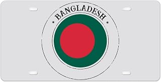 Bangladesh Flag Front License Plates Bangladesh Aluminum Tag National Country Car Decorative Front License Plate to Car Lover Friends Dad 6x12inch