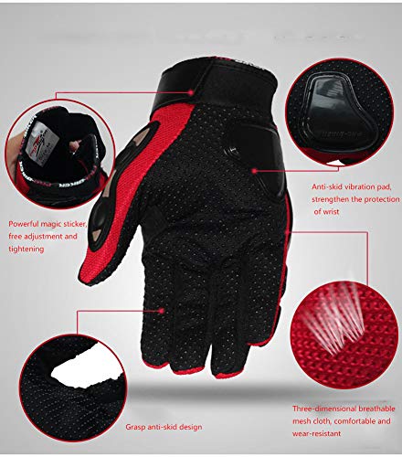 Muydz Upgreat Full Finger Knuckle Motorcycle Motorbike Powersports Racing Safety Gloves Outdoor Gloves For Men And Women (Red, M) #TOP4