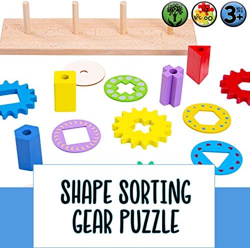 Jaques of London Wooden Cog Toys for Kids | Wooden Toys for 3 4 5 Year Olds | Toddler Wooden Puzzles | Since 1795