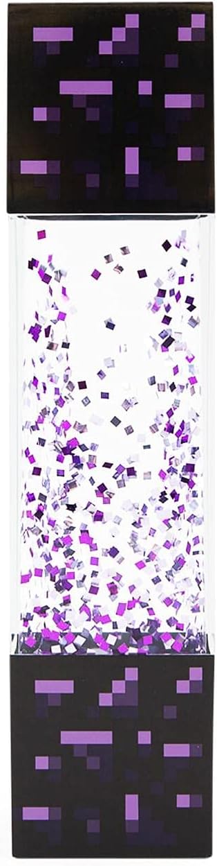 Minecraft Multi-Nether Portal Glitter Motion Lamp | LED Light, Bedside Table Lamp for Desk | Home Decor Accessories and Room Essentials | Official Video Game Collectible | 12 Inches Tall