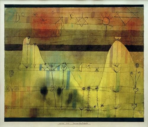 Tableaux Graffiti Art Mural Dunes de Paul Klee moderne impression 60x90cm
