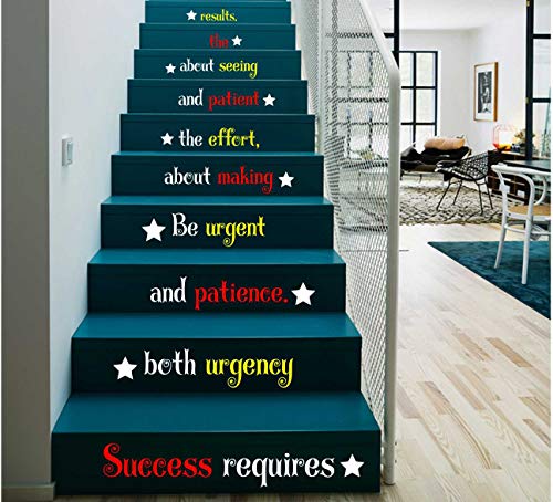 Image of CVANU Letters Wall Decor Stickers Stair Decals Quotes Stairway Decals Quote Steps Vinyl Stickers Lettering Family Staircase Decal Multicolor (Stairs-pg 30)