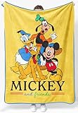 Jay Franco Kids Plush Throw Blanket – Soft & Cozy Fleece Throw for Bedroom & Couch Décor, Official Licensed Product, Yellow - Mickey and Friends, 40x50 - Travel Blanket