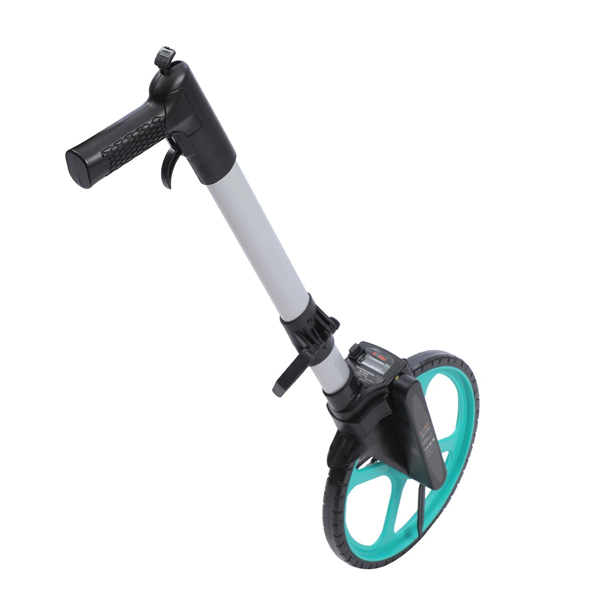 KATSU Distance Measuring Wheel 9999.9m with Wheel Brake, Aluminum Alloy Foldable Handle, 318mm Diameter Trundle Wheel and Storage Bag, for Road Land Surveyors
