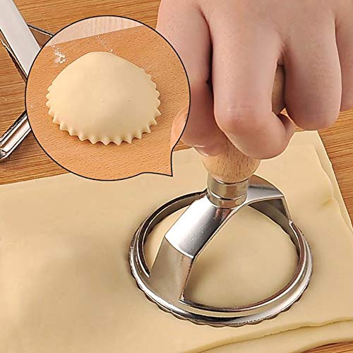 Foto von Ravioli Ausstecher Former Set, Teigtaschenrad Former + Geriffelter Kante Dumpling Maker Pasta Nudel Press Tortellini Ausstecher Eckig Form Ravioli Maker für Hausgemachte Ravioli Knödel Nudeln