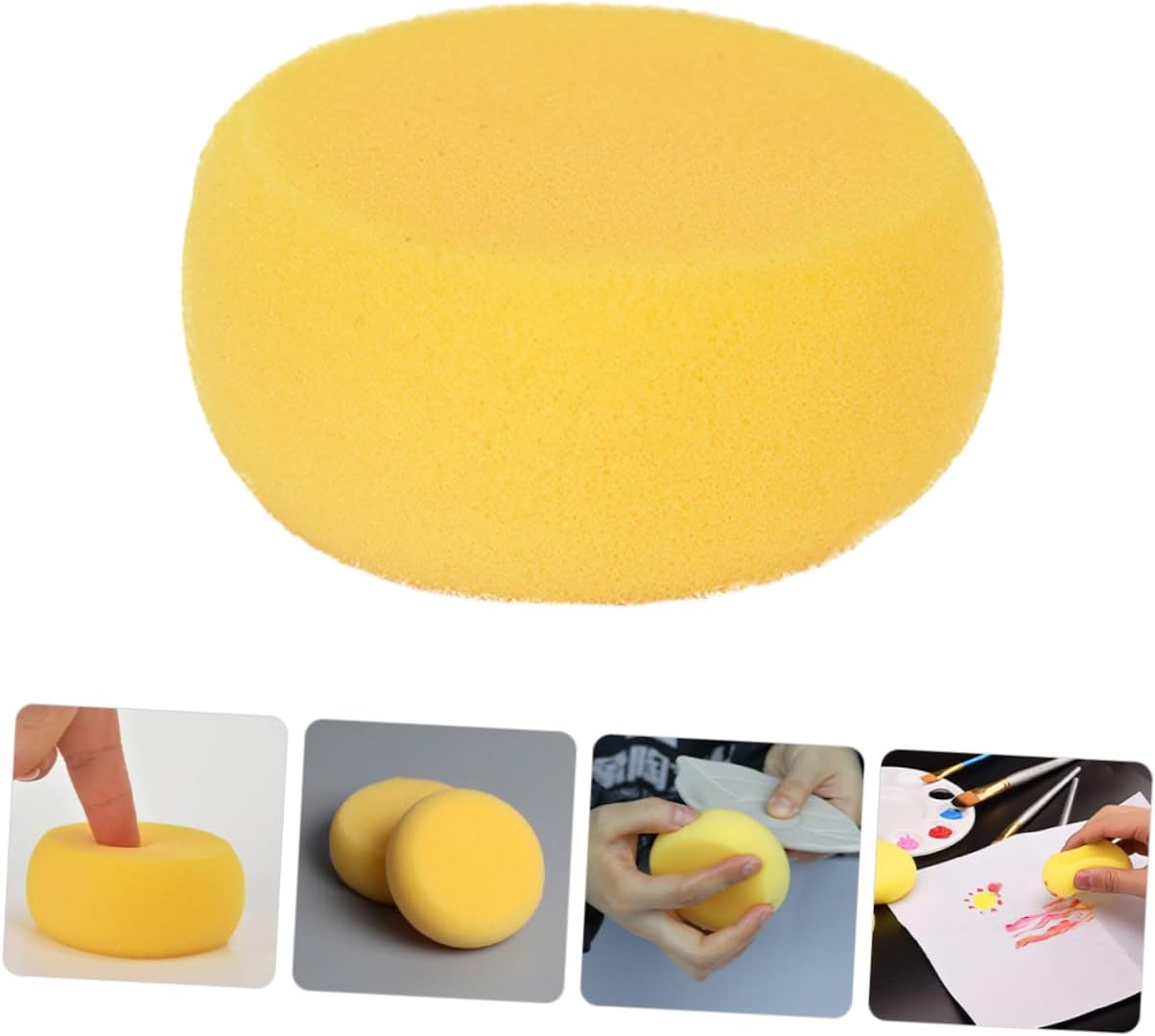 3pcs Round Watercolor Sponges for Pottery and Craft Projects Multipurpose Painting Tool for Kids and Artists for Home Decor and DIY Crafts