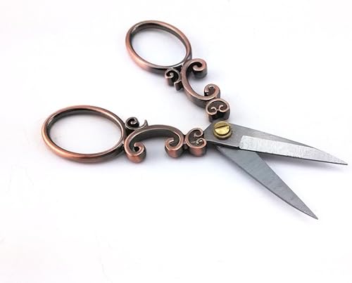 Miniatura 3 de yueton Tijeras de bordado de costura de estilo europeo vintage (cobre)