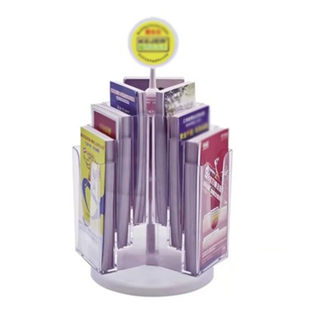 Soporte De Letrero Acrílico Giratorio De 360°, Soporte Para Encimera Con Múltiples Bolsillos, Soporte De Exhibición De Menú De Mesa, Marco Publicitario Único para Restaurantes, ( Color : Claro , Tamañ
