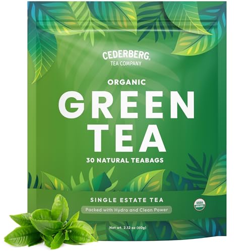 Image of Cederberg Tea Company Organic Green Tea - 30 Tea Bags | Organic Herbal Tea From Single Origin | Eco-Friendly Tea Bags | Non-GMO Gluten Free Tea With Zero Sugar