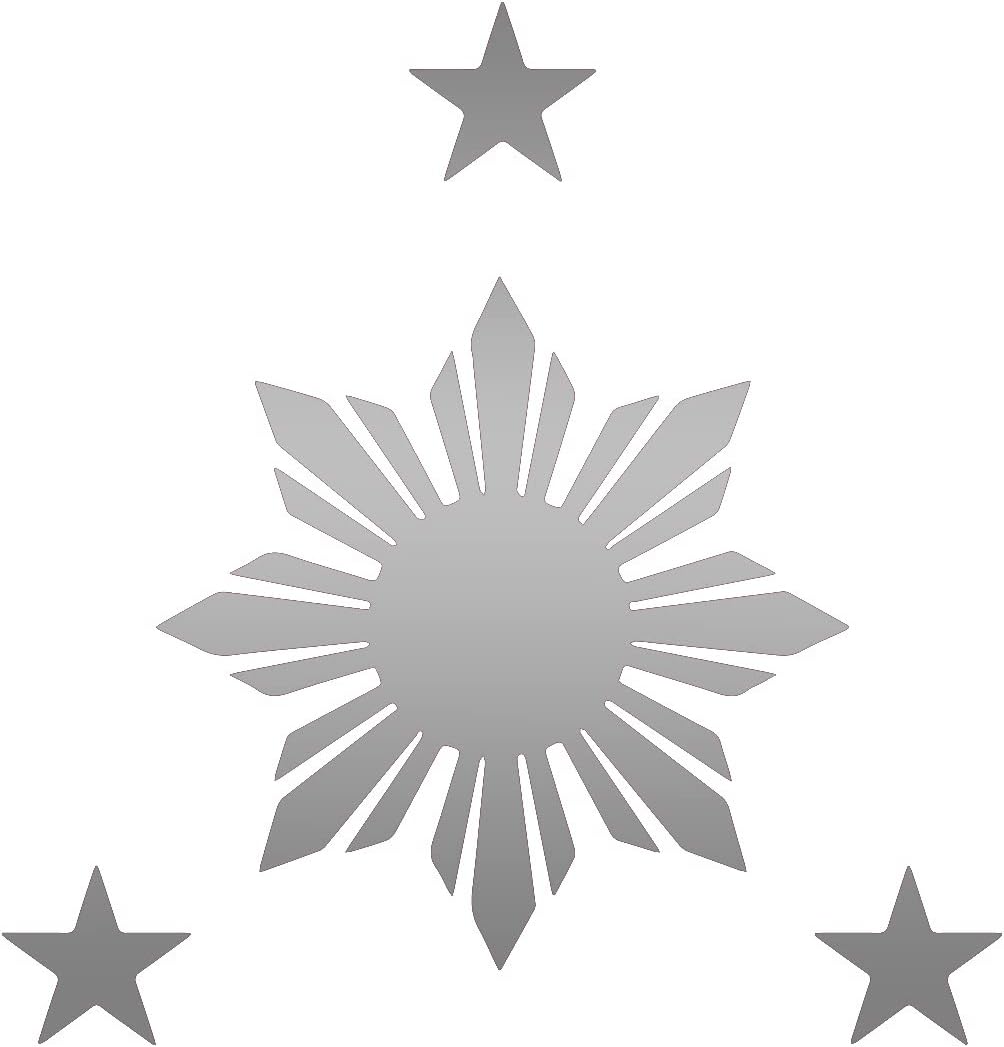 NBFU Decals Philippines Flag Sun Stars 2 (Metallic Silver