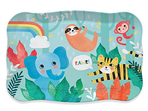 Jewelkeeper - Kinderspiel Zinn Teeservice & Tragetasche, Kindergeschirr Spielküche, 15-teilig - Dschungel Design – Bild 3