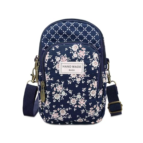 WITERY Small Crossbody Bags for Women - Cute Floral Crossbody Purse Cloth Pouch Mini Cell Phone Purse Wallet