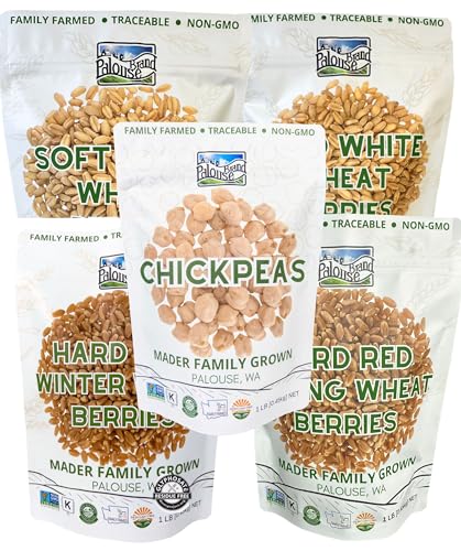 Certified Glyphosate Residue Free Wheat Berries and Chickpeas | 5 lbs| 100% Non-Irradiated | Kosher Parve | USA Grown | Field Traced