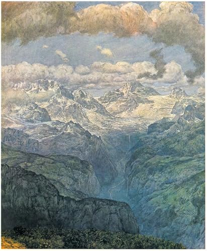 Toile de Lauterbrunnen par Hans Thoma pour sublimer le salon familial