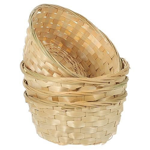 Alipis 4pcs Fruit Basket Hamper Fruit Serving Basket Fruit Container Household Woven Fruits Basket Woven Food Basket Home Dessert Basket Hand Woven Baskets Household Bamboo Storage