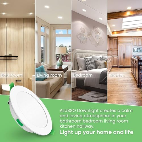 ALUSSO LED Downlights Ultra Slim 5W LED Recessed Ceiling Lights Dimmable,Warm White 3000K Neutral White 4000K Cool White 6500K Adjustable,IP44 Round Spotlights for Bathroom Kitchen Living Room,6 Pack - Image 8
