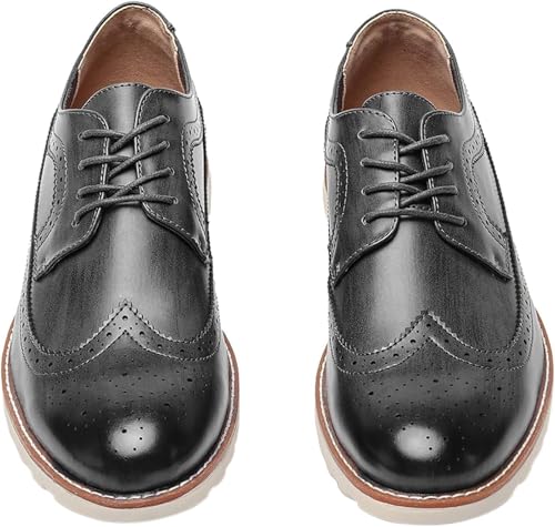 Men's Wingtip Oxfords Casual Shoes Dress Formal Leather Pointe Toe Derby Shoes Lace Up Walking Fashion Low-top Leather Shoes for Wedding Prom Business Outdoor Work4