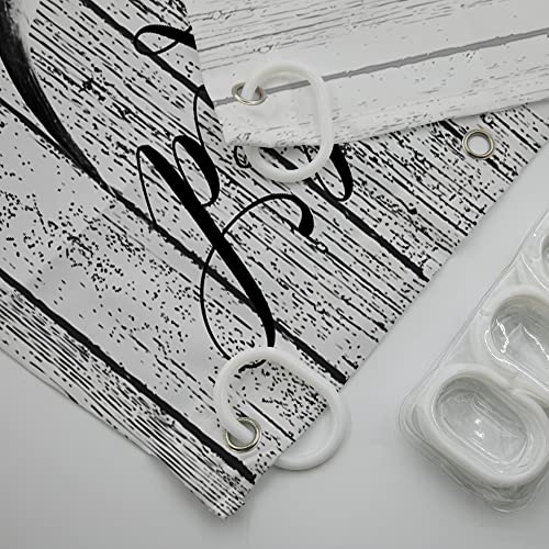 Subently 4 Pcs Farmhouse Cow Shower Curtain Sets With Rugs Wooden Bathroom Set Rustic Teal Flowers Home Bath Bathtub Decor Get Naked Floral Curtains Mats For Bathroom Decor 72 X 72 Inch #TOP2