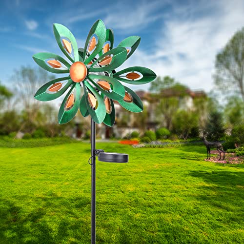 Outdoor Wind Spinner - 9 Inch Peacock Solar Garden Wind Spinners Solar Powered Glass Ball With Changing Led Light Kinetic Wind Sculpture For Patio Lawn Yard #TOP6