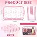 Kacctyen 12 Pcs Pink Bow Cosmetic Bag Coquette Preppy PVC Makeup Bag Bulk Clear Zippered Travel Toiletry Pouch Gift for Women Birthday Party Favor Bridal Shower