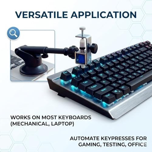 MKPARTY Clicker de clavier automatique universel avec bras mécanique rétractable rotatif à 360 ° pour jeux et AFK, intervalles aléatoires anti-détection (1-30s aléatoire) – vue 7