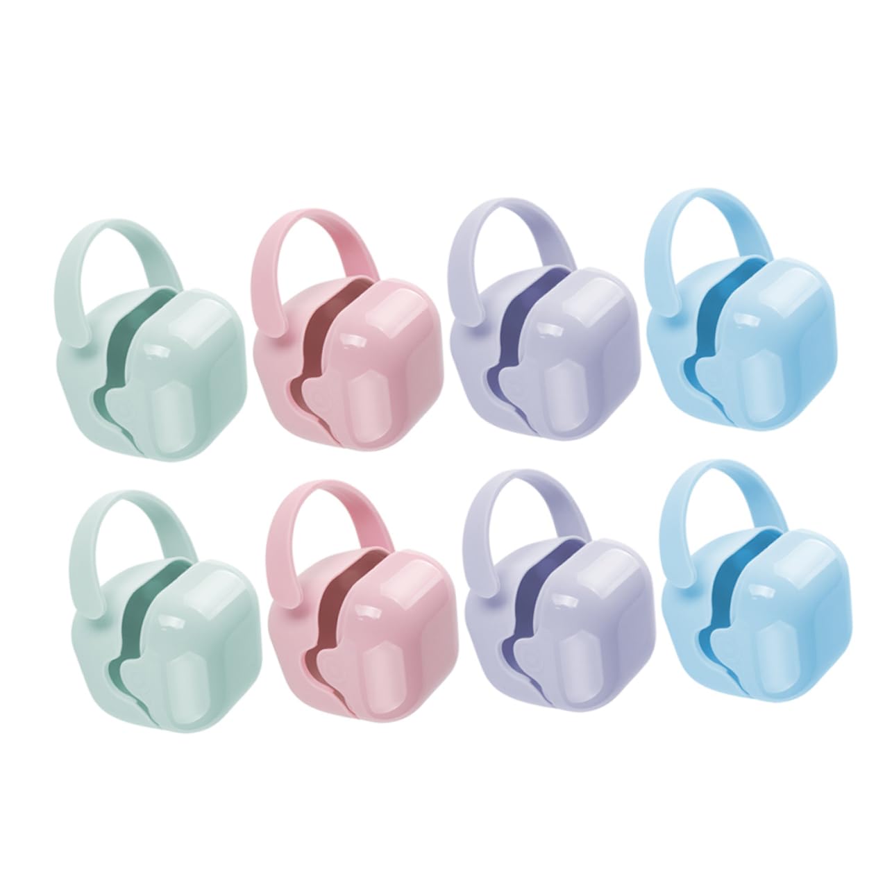 8Pcs Portable Storage Box Cute Pacifier Holder Case for Easy to Clean Closure Stylish Design