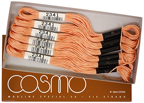 cosmo 25番刺しゅう糸 8m束 Col.2341 オレンジ 系 1箱 6束入り