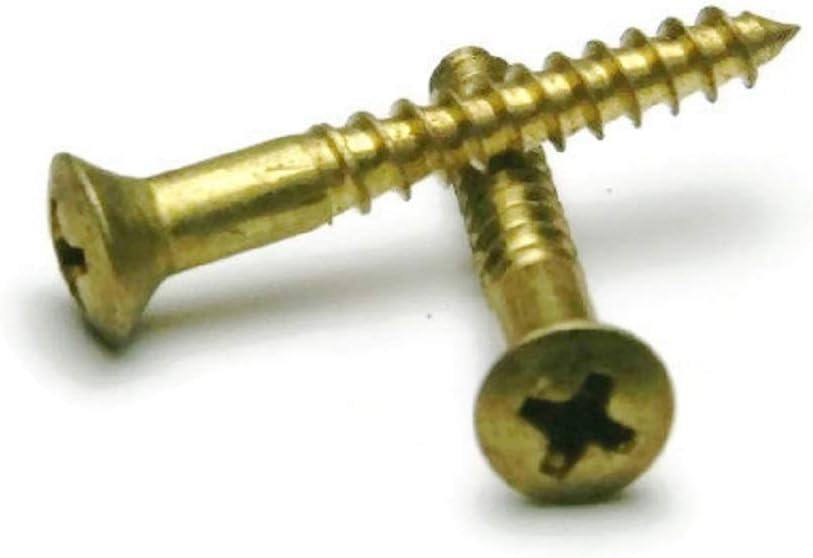 #8-15 Wood Screws - Phillips Oval Head Wood Screws - Brass #8-15 x 1-1/2" Qty 100
