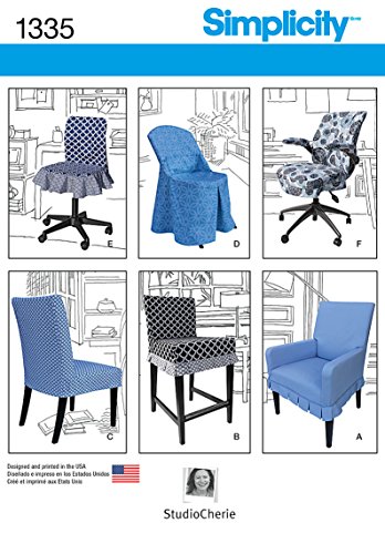 Simplicity Creative Patterns 1335 Chair Covers for Ikea and Realspace Chairs Sewing Patterns, One Size