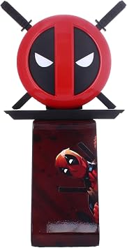 Exquisite Gaming Kablo Adamları LED Simgeleri: Marvel Deadpool - Şarj Telefonu ve Kumanda Tutucu - Işıklı Oyun Kumandası/Cep Telefonu/Cihaz Şarj Tutucu, 4' Şarj Kablosu Dahil