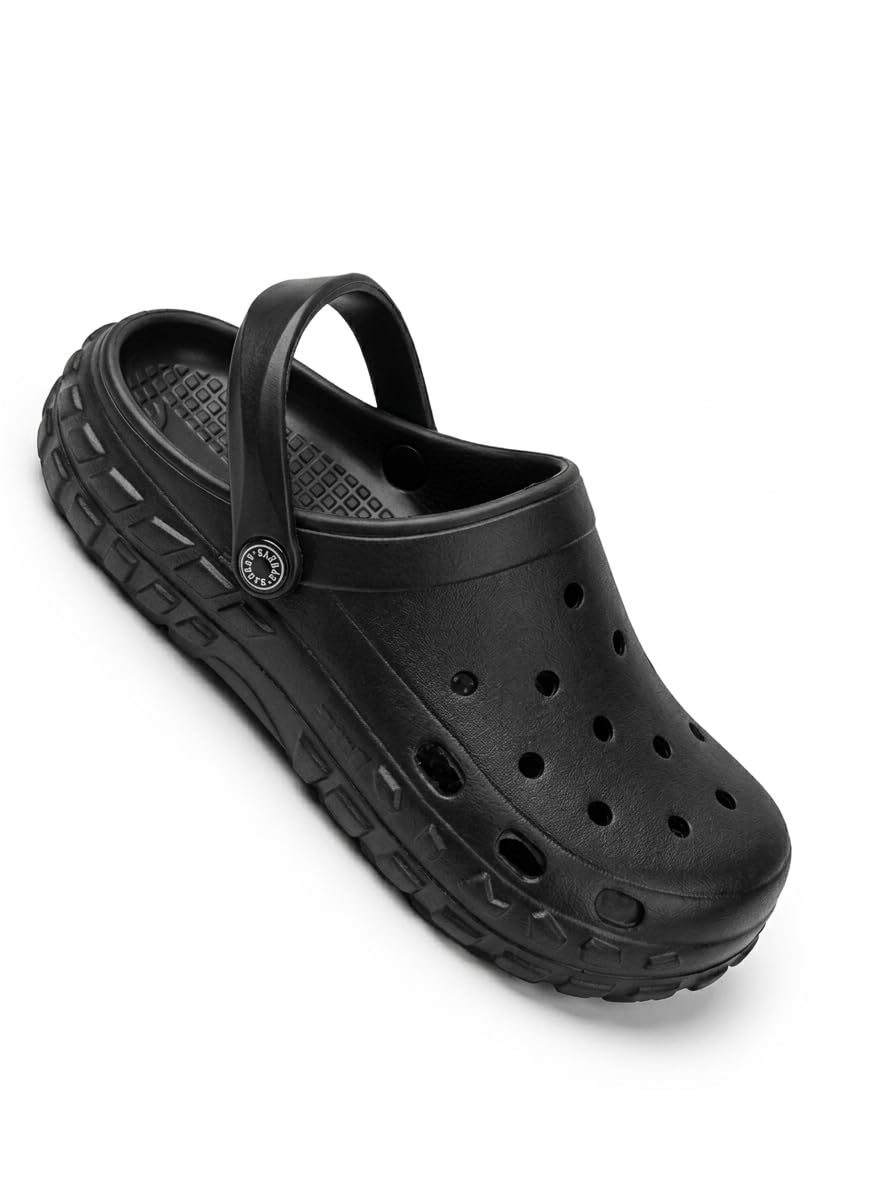 aerostyle Comfortable Clogs, Sandals with Adjustable Back Strap for Men Black-picture-20