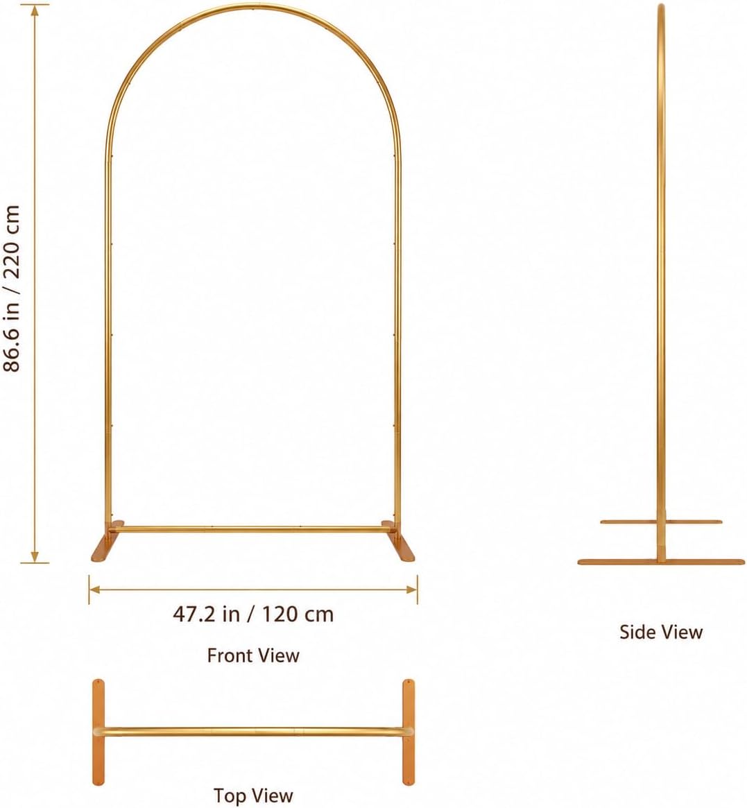 Quick Assembly Aluminum Alloy Arch Backdrop Stand, Lightweight & Sturdy for Weddings, Baby Showers & Birthday Parties, 7FT x 2.7FT Balloon Frame with Elastic Cord Design
