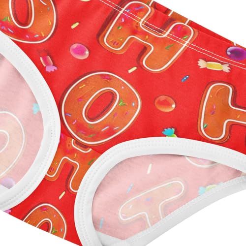 Christmas OH Gingerbread Cookies Red Toddler Underwear Floral 2t Cotton Panties for Girl Fun Print Briefs Undies Kids4