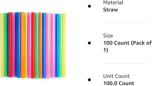 Miniatura 8 de 100 pajitas de batido gigantes coloridas pajitas desechables de boca ancha grandes