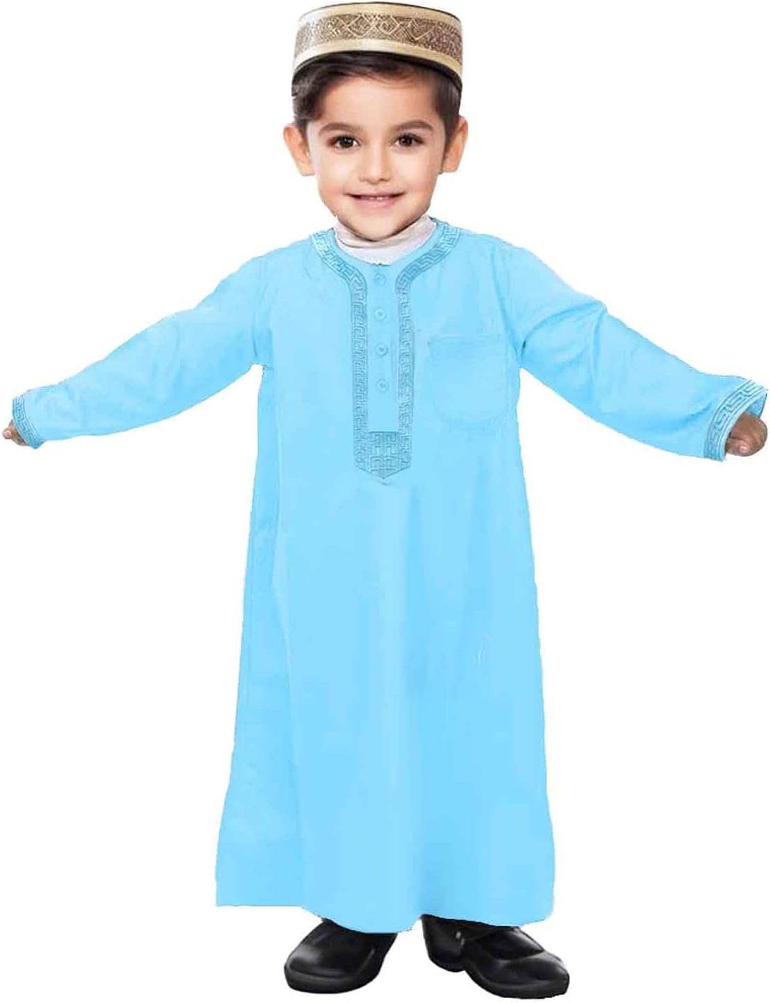 Generisch Chłopcy, Thobe, odzież muzułmańska, Jubba, arabska szata Dishdasha Kaftan Ramadan, prezent A9
