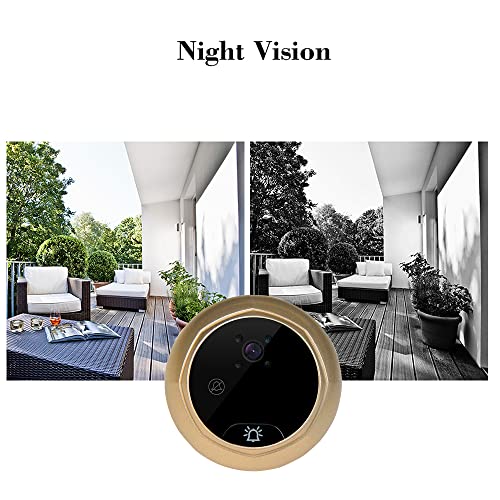 lifcasual Visualizador digital de porta olho mágico câmera de porta campainha de visão noturna sessã