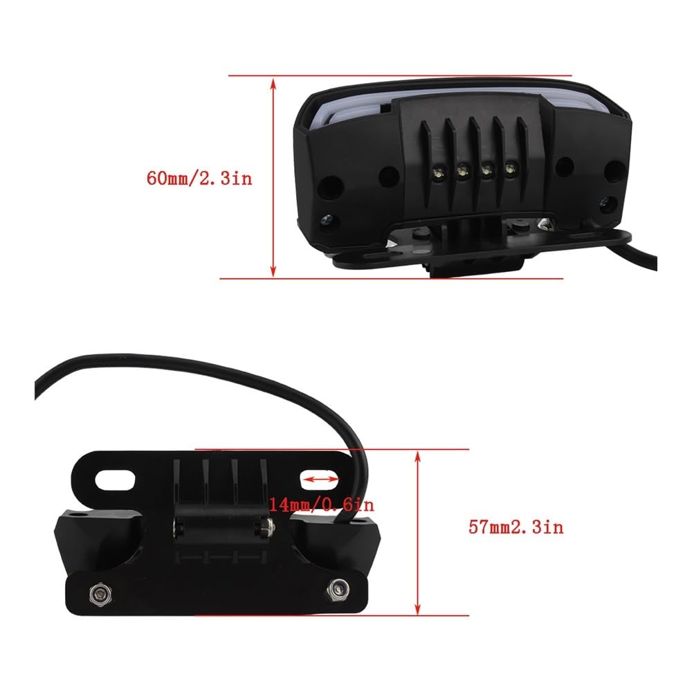 Stop Luce Posteriore Moto Luci di Segnalazione Dinamiche Lampeggianti per Moto, Luci Posteriori Universali per Targa, Accessori, Fanali Posteriori Universali