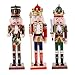 IPOTCH 3pcs Casse Noisette Soldat Figurine, 30cm Casse Noisette en Bois Statue Décoration de Noël Intérieur - Style C