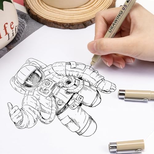 Mikropióro, 12 sztuk, Micro Fineliner, Długopisy rysunkowe i wielowarstwowe, Zestaw mikro pisaków, Micro Pen