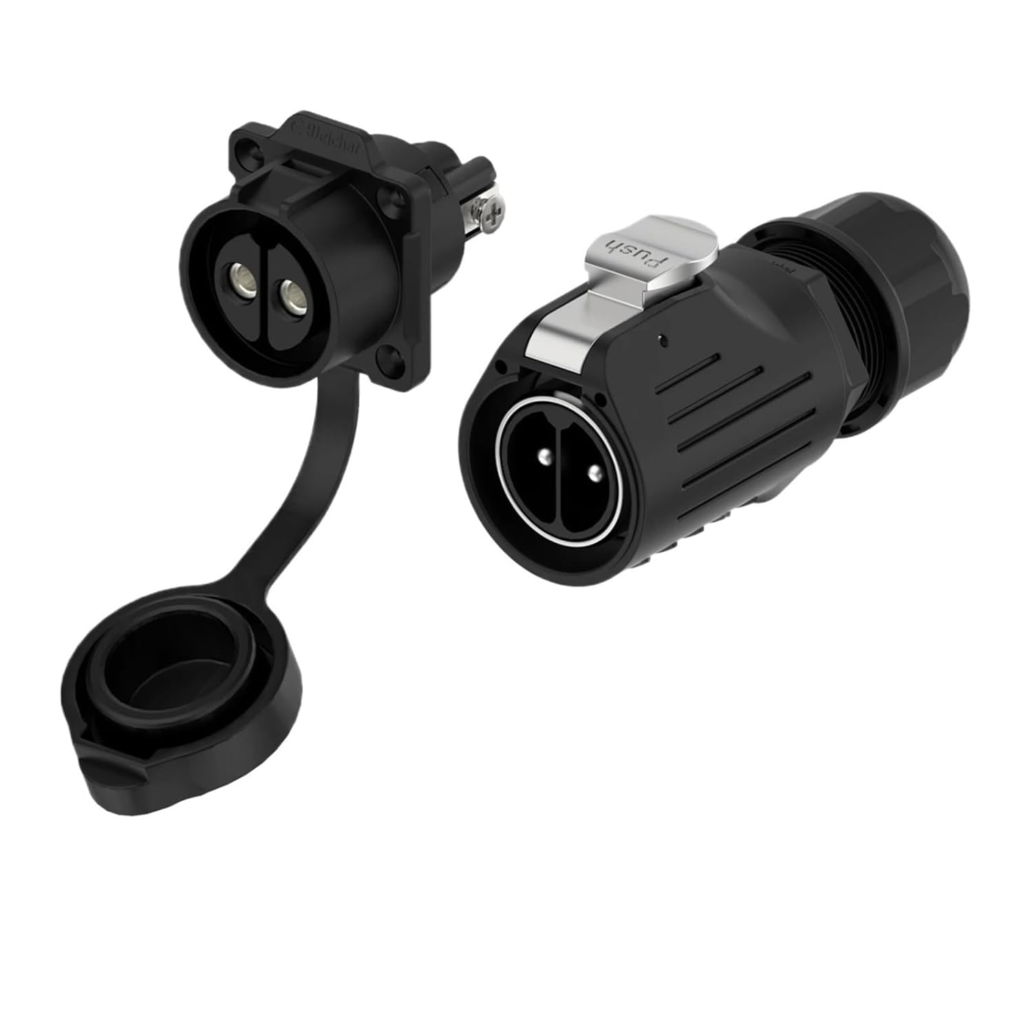 EW-LP28 50A Strong Power Electrical Screw Lock Solderless Industrial Waterproof Connector PBT Plastic Shell(3 Pin Flange Socket)