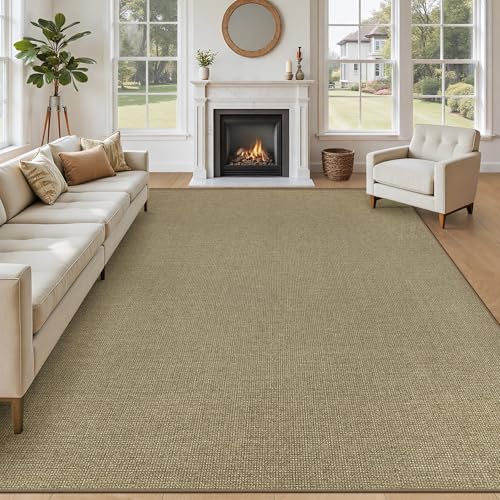 Easy Jute Rug 8x10 Natural Washable Indoor/Outdoor Carpet