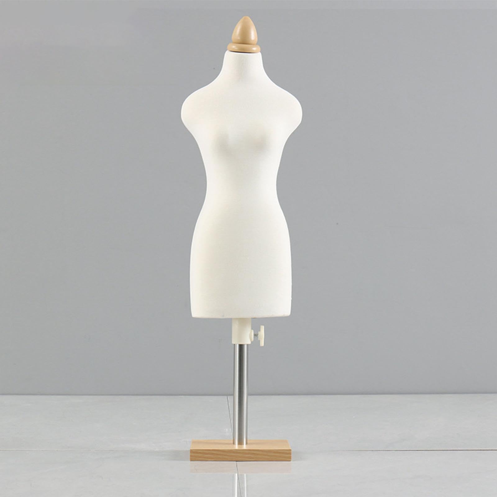 Puppenkleid Ständer Schneiderpuppe Mini Dress Form Torso Ständer mit Sockel für Puppenkleidung für Puppenhaus DIY Projekte Kinder Modeentwürfe Musterg, 46 cm quadratischer Sockel