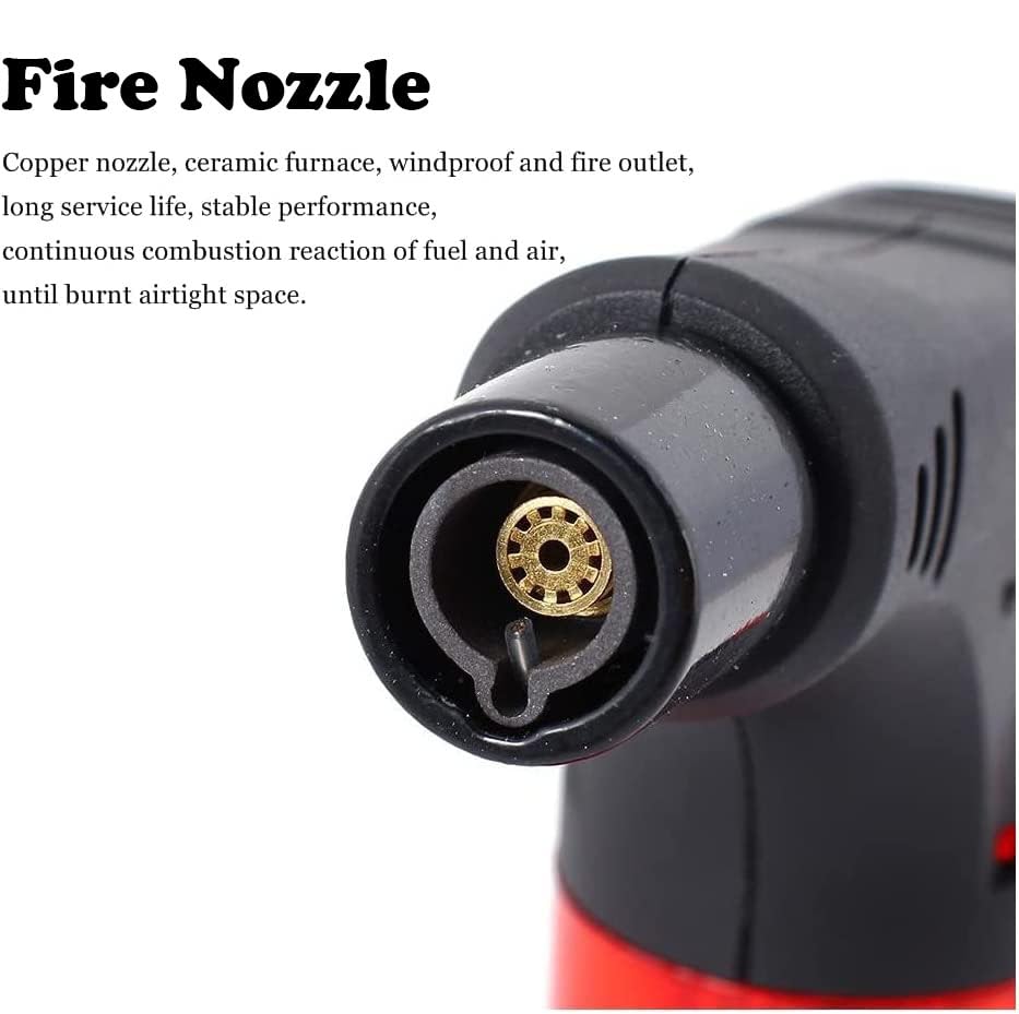 Image of Jet Flame Gas Lighter Windproof, Refillable, Torch Lighter, Adjustable Flame Size, Safety Lock, Clear Fuel Tank for Kitchen, Restaurant, Firework, Camping. Empty Shell.