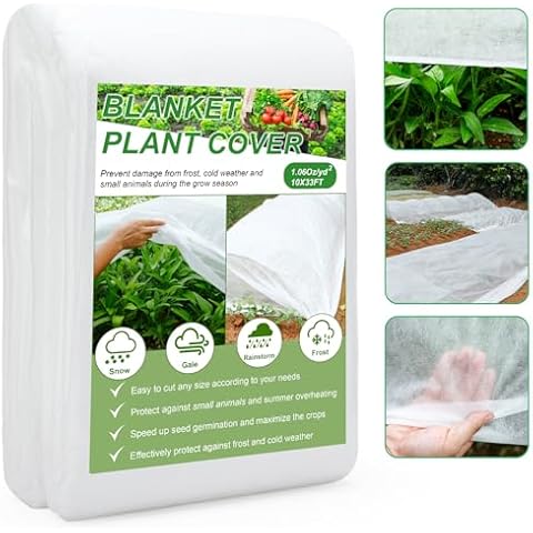 YDSL Plant Cover 10 Ft x 33 Ft Plant Covers Freeze Protection with Ultra Fine Mesh Reusable Floating Row Cover Netting for Plants Vegetables Flowers Fruits Frost Sun Protection 1.06oz/yd² Cover