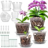 WTXHOP 3/4/5/6 Inch Orchid Pot, 12 Pack Clear Orchid Pots wi...