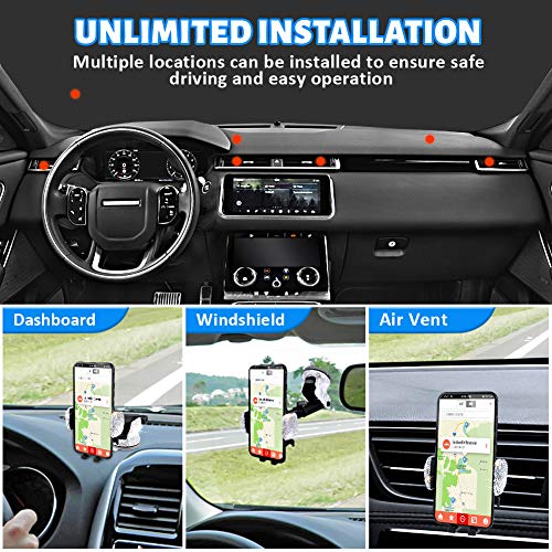Eing Car Phone Mount Holder Dashboard Air Vent Windshield,Compatible With Iphone 12/11/11 Pro/8 Plus/8/Se/X/Xr/Xs/7 Plus Samsung S20/S10/S9/S8,Moto,Huawei,Nokia,Lg,Smartphones,Silver #TOP3
